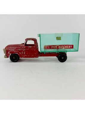 1950s Hubley US Fish Hatchery Diecast Truck Vintage Metal Collectible Toy